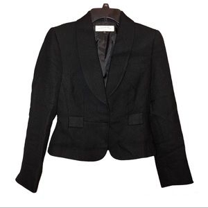Tahari Arthur S Levine Tailored Cropped‎ Wool Blend Blazer Black Petite 2P